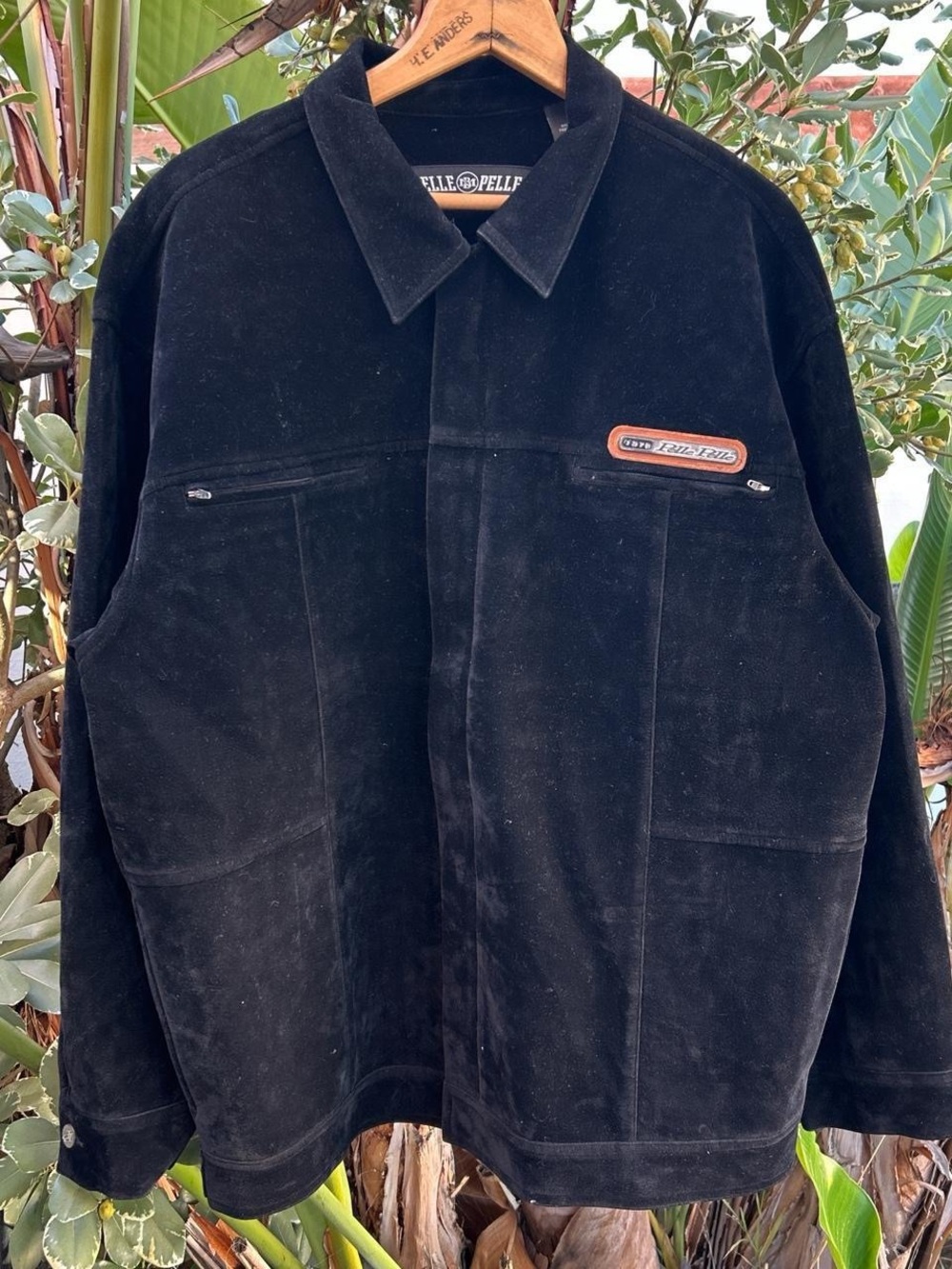 Vintage 90s Pelle Pelle Marc Buchanan City Slicker Black Velour Jacket M